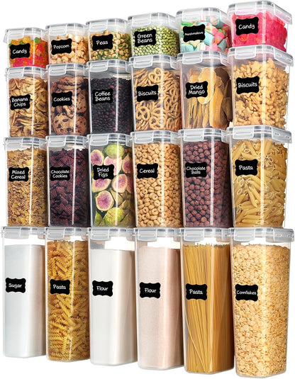 Airtight Food Storage Containers, 24-Piece Set with Secure Lids for Pantry & Kitchen Organization
